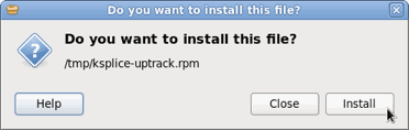 Screenshot: installing Ksplice Uptrack package